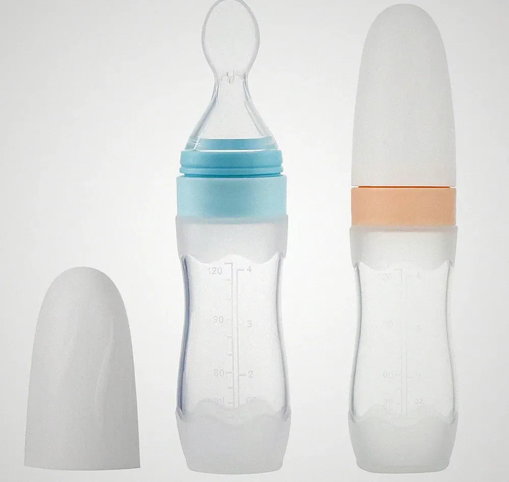 (2 Pack) Silicone Baby Food Dispensing Spoon|4 Oz Infant Fruit Squeeze Feeder| T