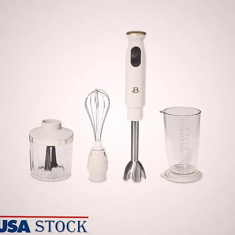 2-Speed Immersion Blender 400W Detachable 8" Shaft Chopper Whisk 24oz Cup New