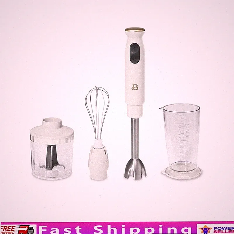 2-Speed Immersion Blender W/ Stainless Steel Shaft 2 Cup Chopper & Whisk New