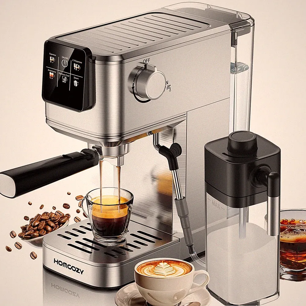 20 Bar Espresso Machine Hot Cold Brew Coffee Maker Milk Frother