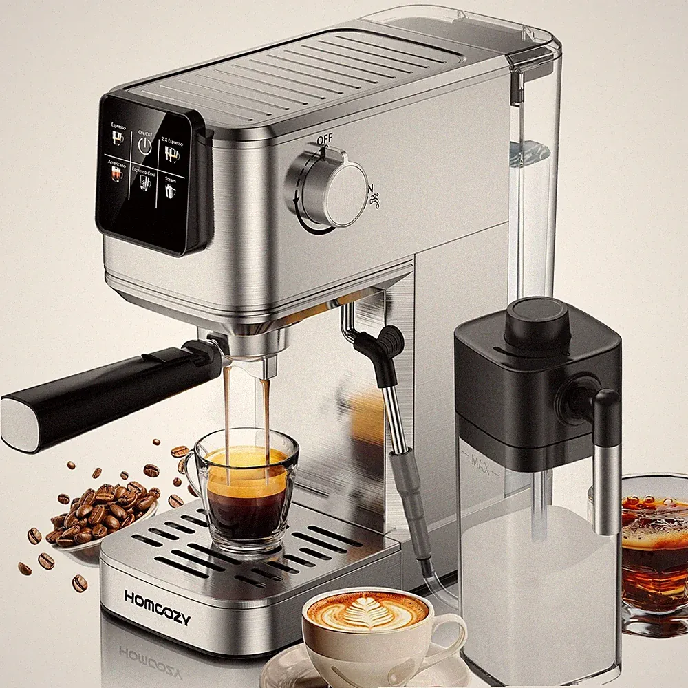 20 Bar Espresso Machine, Hot Cold Brew Coffee Maker with Milk Frother, Touch...