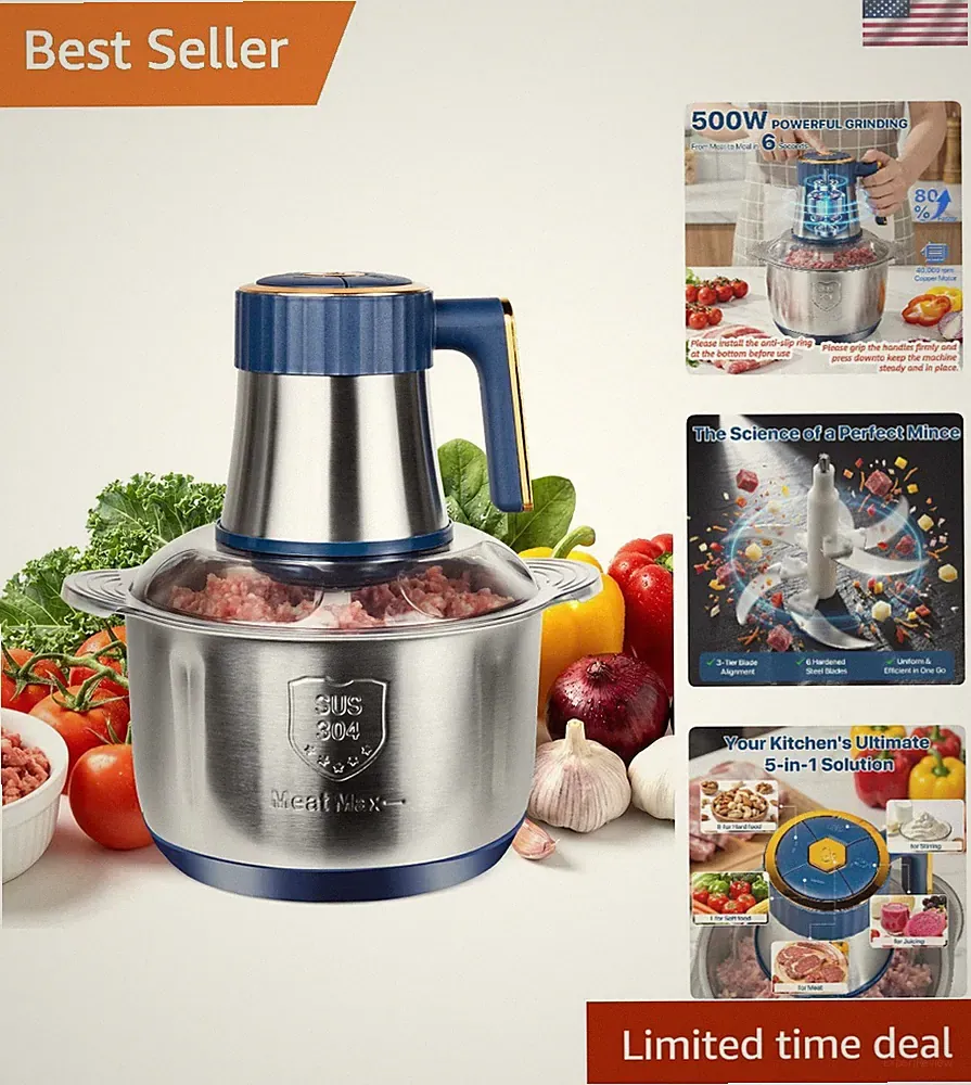 20 Cups Large Capacity Food Processor,5 Speed Electric Meat Grinder Vegetable...