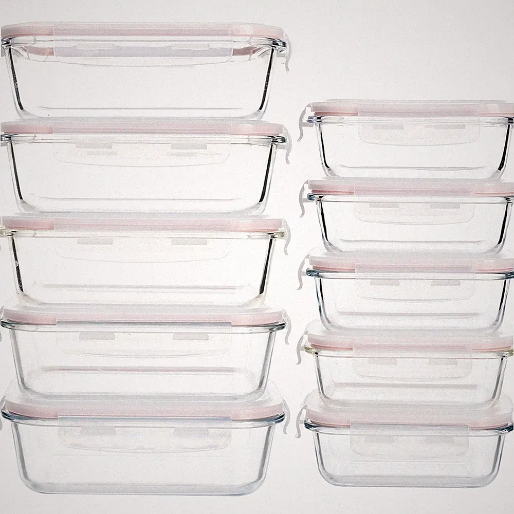 20 Pieces Glass Meal Prep Containers With Steam Vent, Food Storage-FGQA