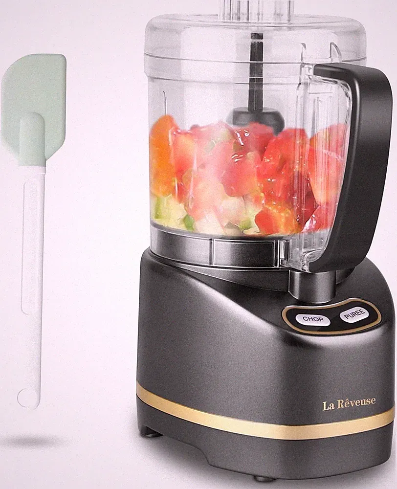 200W 2-Cup Mini Food Processor Mincing Grinding Blending Puree Kitchen Prep