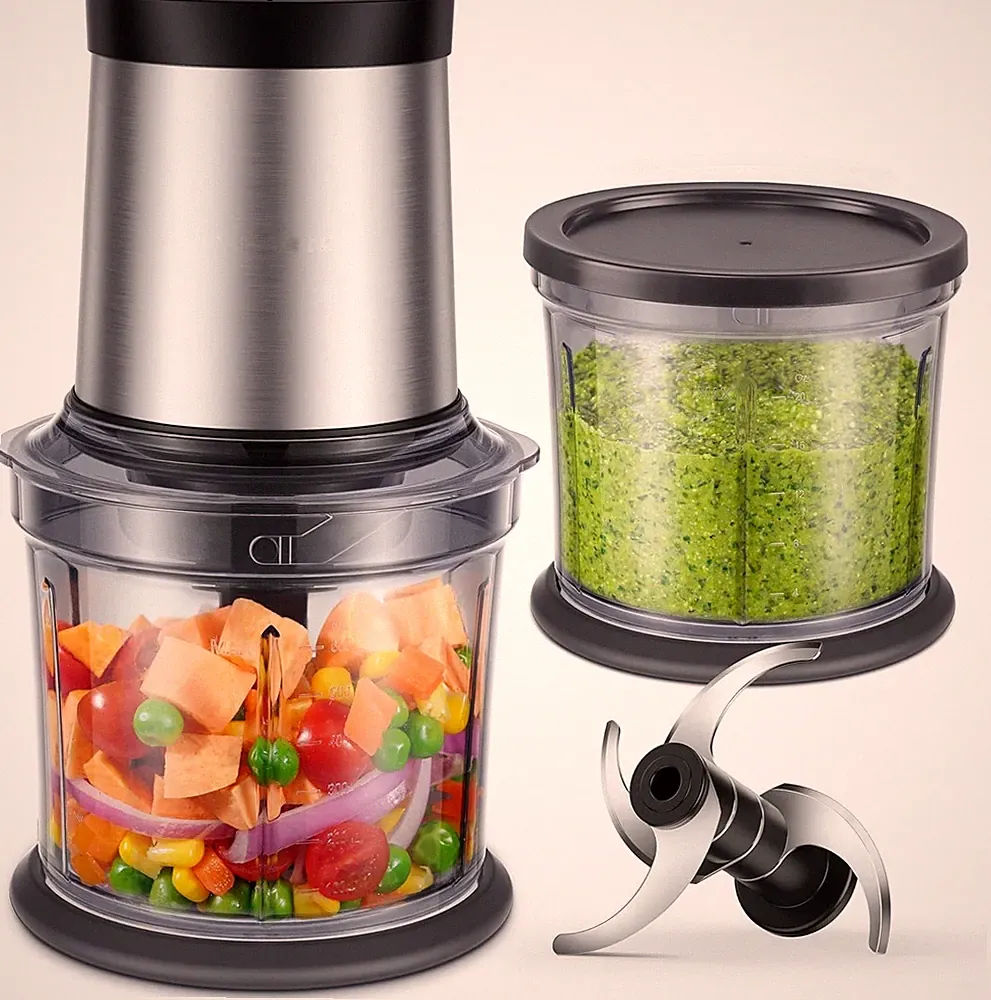 2026 Food Processor 4 Cup, Electric Food Chopper Meat Grinder with 2 Bowls