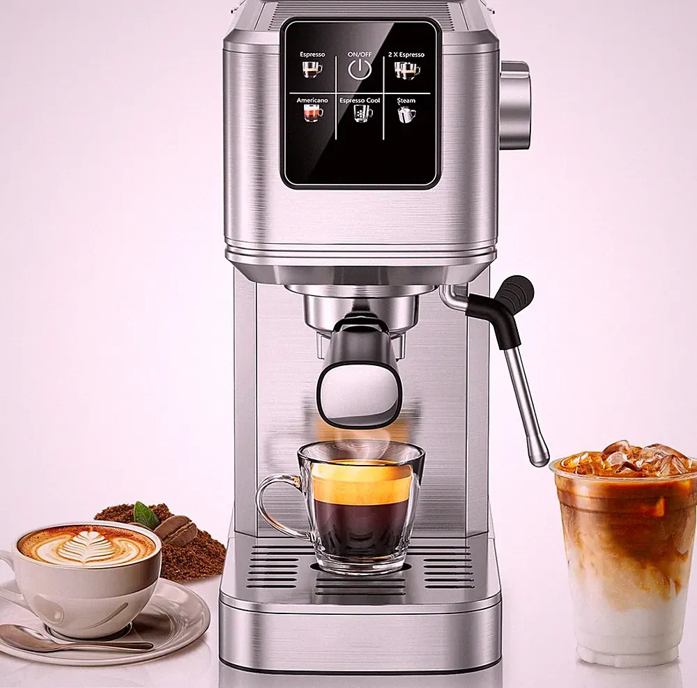20Bar Espresso Machine with Hot & Rapid Cold Brew, Stainless Steel Coffee Makers