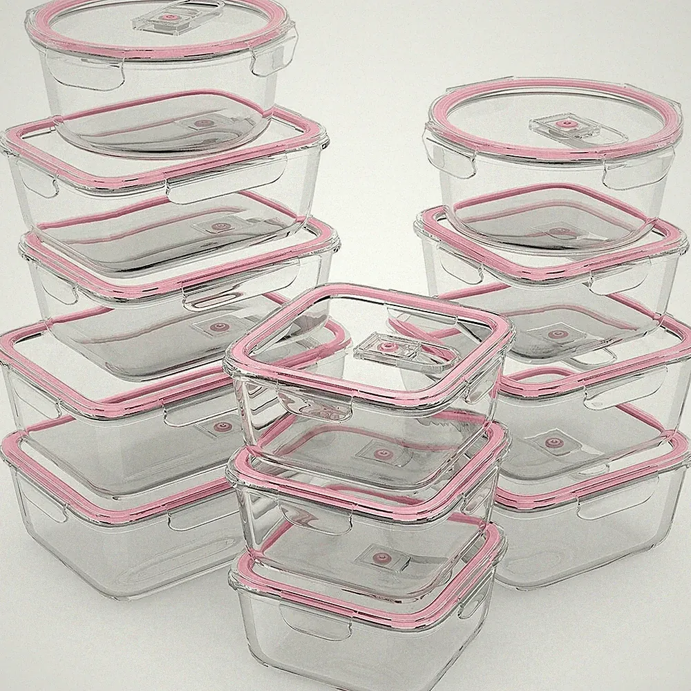 24 Pc Airtight Glass Food Storage Containers - Glass Meal Prep Containers - Fre