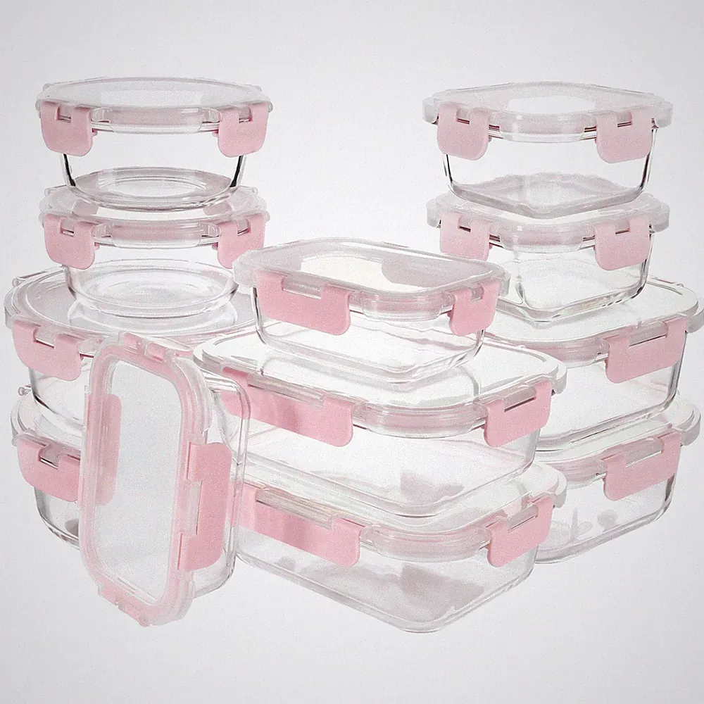 24-Piece Glass Food Storage Containers Set – Airtight, Leak-Proof Meal Prep C...
