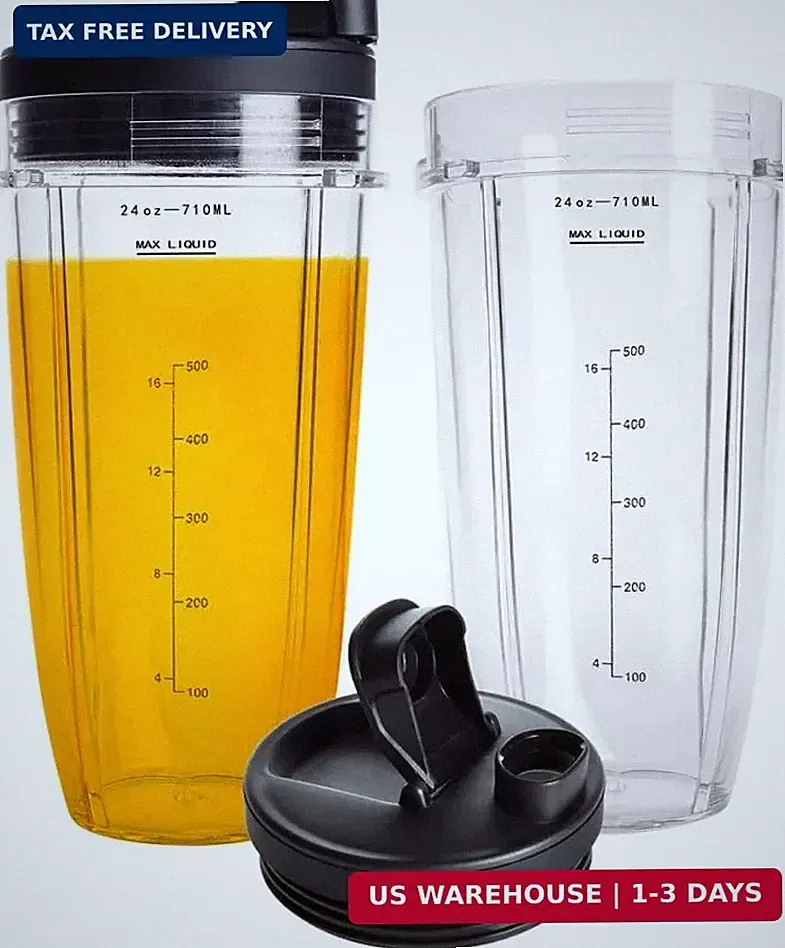 24OZ Replacement Blender Cups For Ninja, 2-Pack Replacement Parts with Sip & Sea