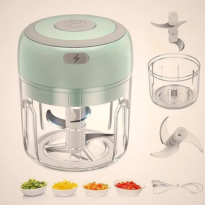 250 ML Electric Mini Food Processor Garlic Mincer, USB Vegetable Onion Chopper