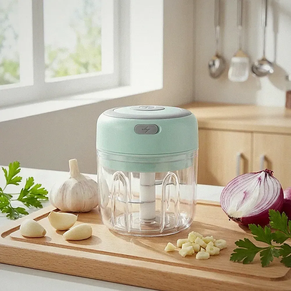 250ml Electric Garlic Chopper – USB Rechargeable Mini Food Processor Gadgets
