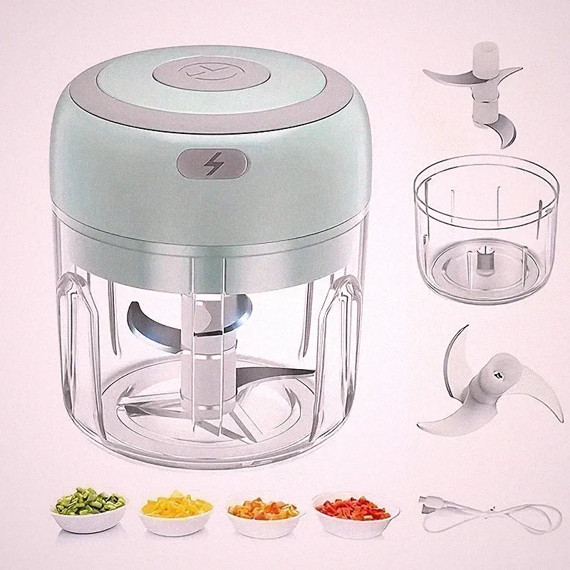 250ML Electric Mini Garlic Mincer, USB Vegetable Onion Chopper for Ginger, Chili