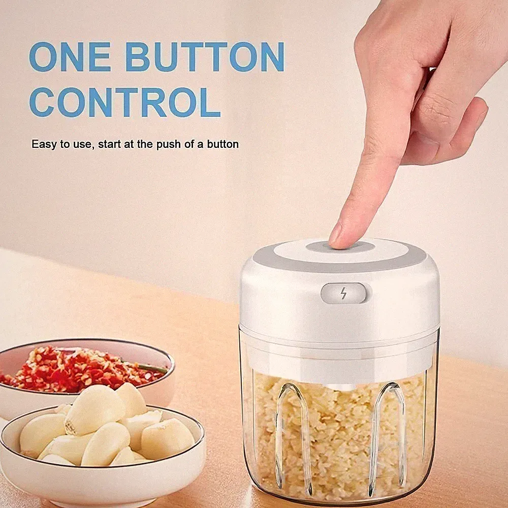250ml Mini Electric Food Chopper Garlic Onion Crusher for Ginger Chili & Nuts