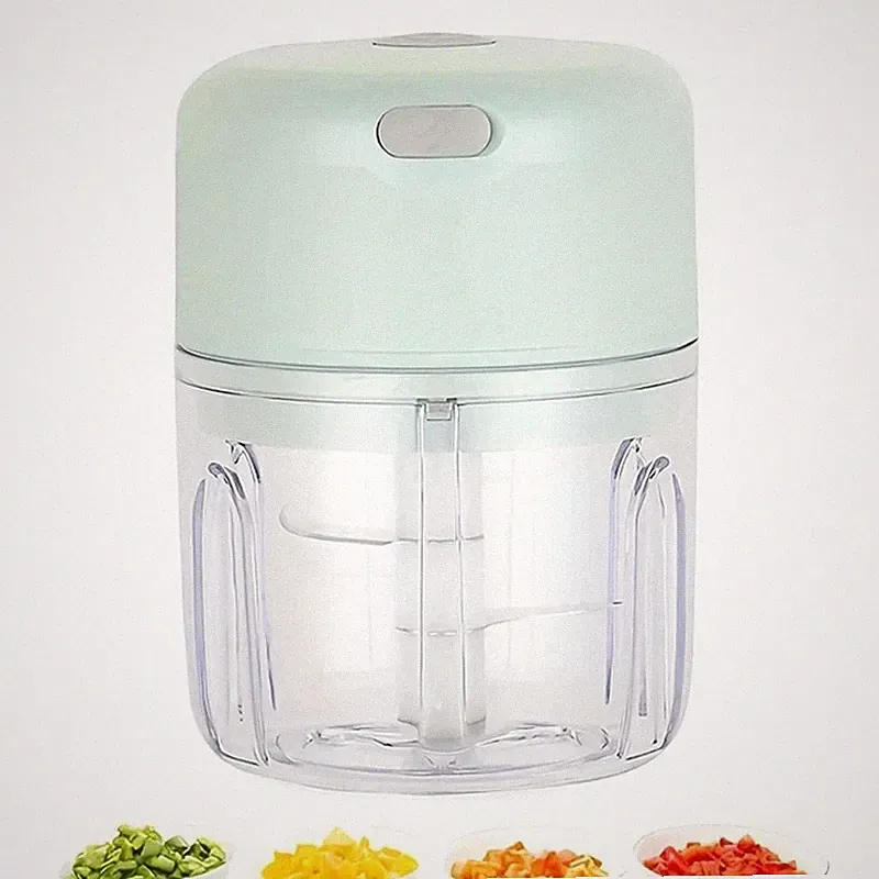 250ml USB Rechargeable Mini Electric Food Chopper Garlic Onion Vegetable Meat Gr