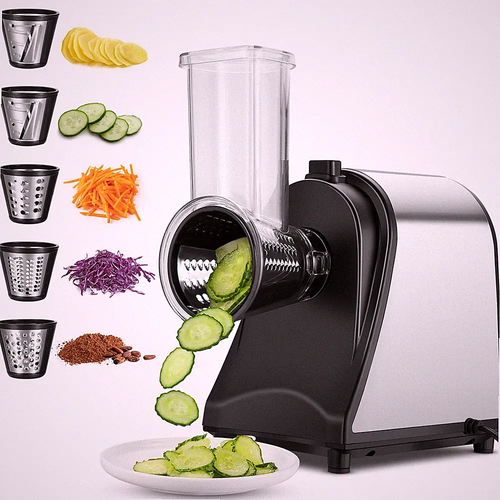 250W Electric Cheese Grater, Electric Slicer Shredder, Salad Maker Electric G...