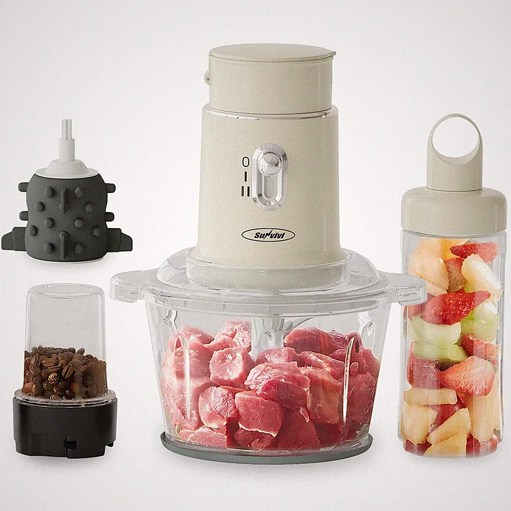 250W Electric Food Chopper, 4 in 1 Food Grinder for Grinding Meat, Peeling Ga...