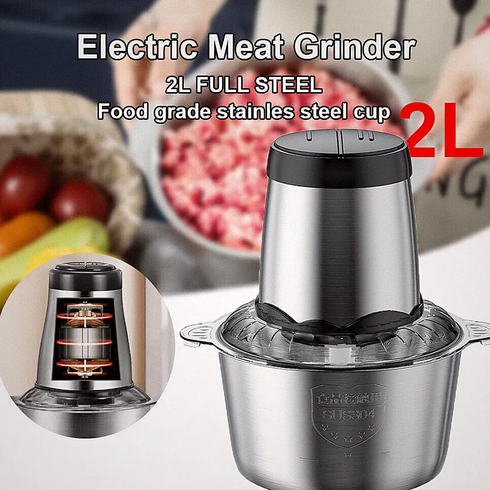 2L Electric Meat Grinder Mincer Mixer Blender Food Chopper Processor Blenders US