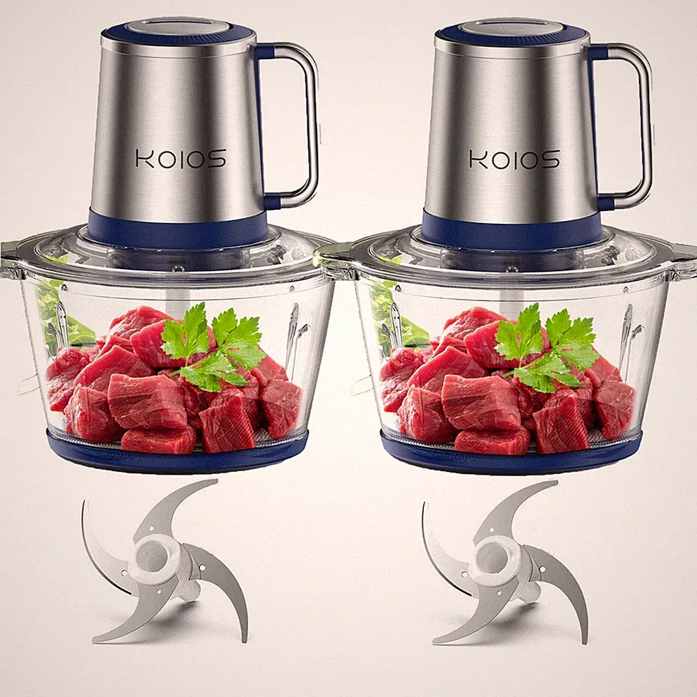 2Pcs 2L Electric Food Vege Chopper Food Processors Kitchen Meat Grinder Mixer