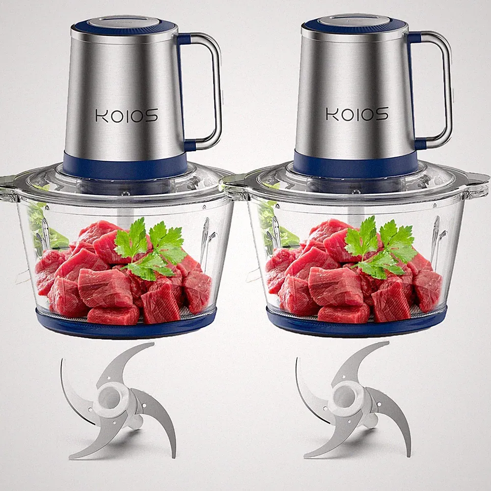 2Pcs KOIOS Electric Food Processors Meat Grinder Veg Chopper Home Use Kitchen US