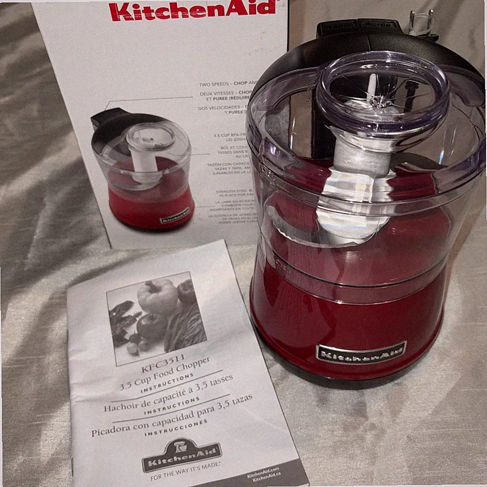 3.5 Cup Food Chopper - Empire Red New 2 Speed One Touch Operation Processor
