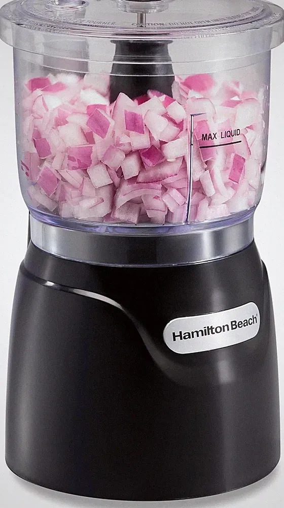 3 Cup Electric Vegetable Chopper & Mini Food Processor | Simple Stack & Press De