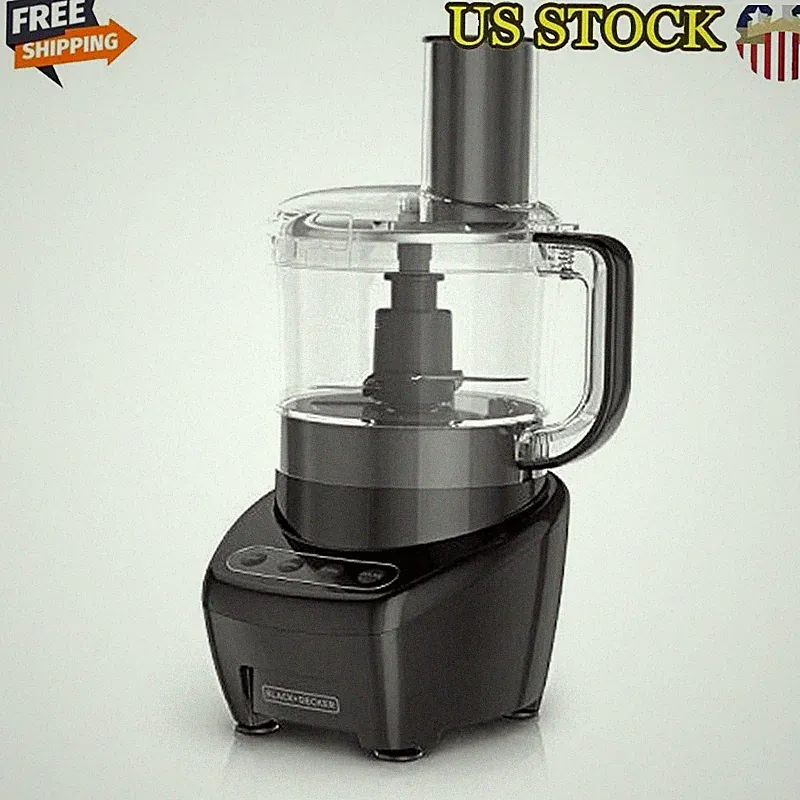 3-in-1 8-Cup Food Processor Easy Assembly S-Blade Shred Slice 450W Motor New