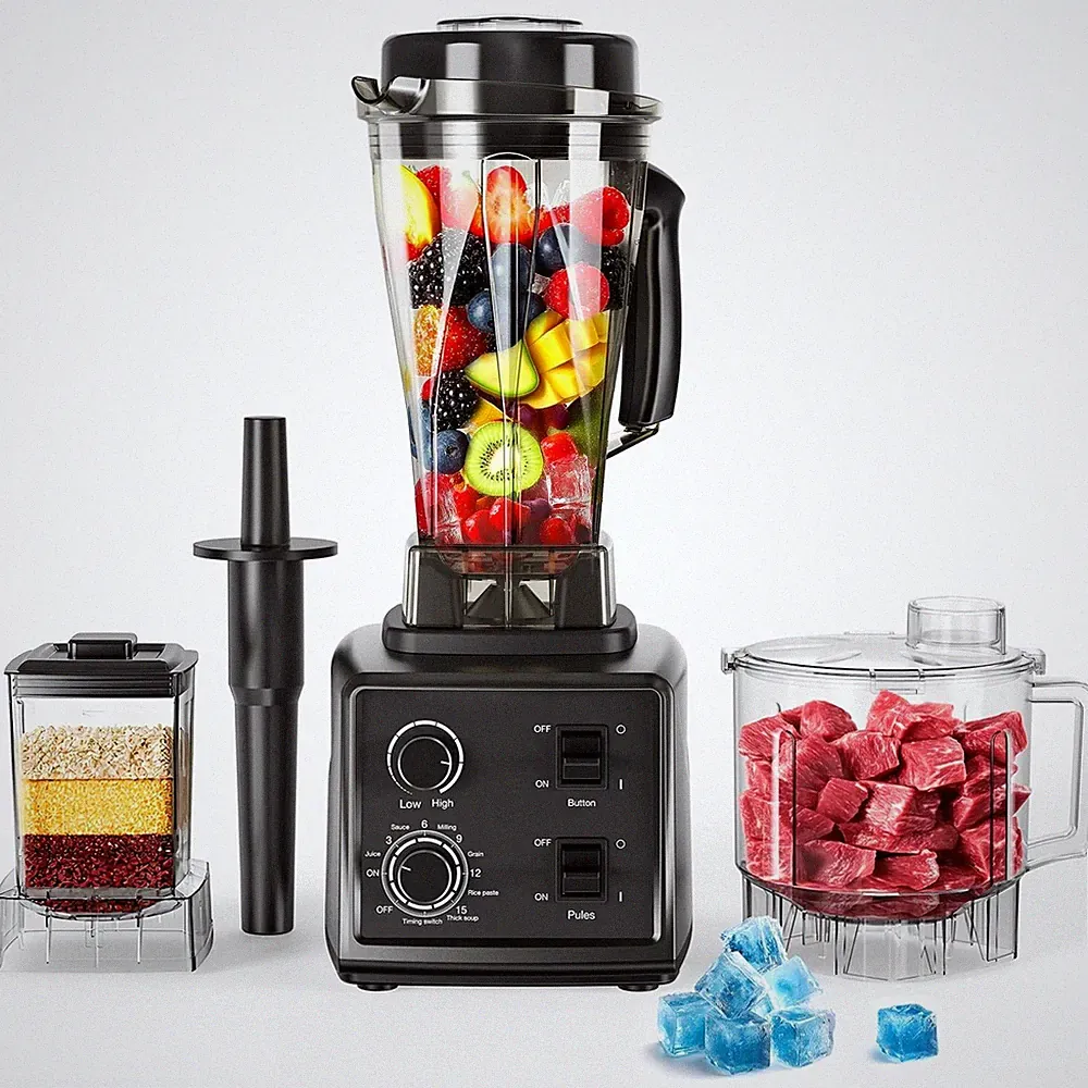 3-in-1 Blender and Food Processor Combo for Smoothies Shakers, 1500W(32000 RPM)