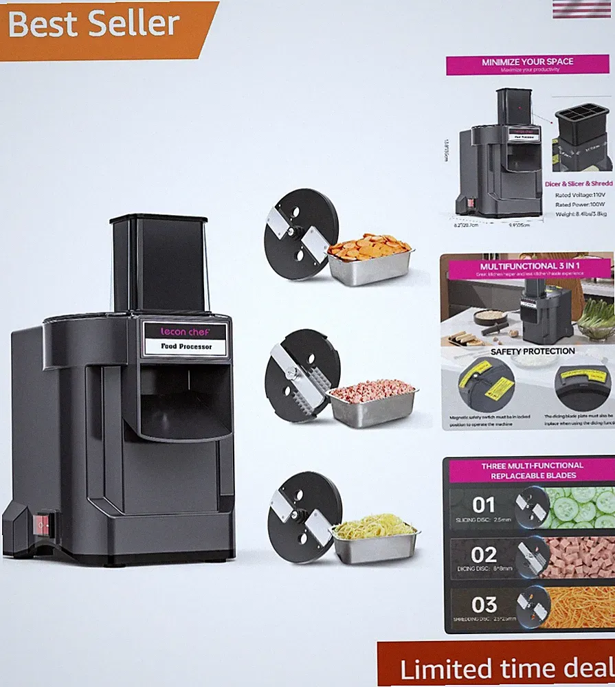 3 in 1 Electric Food Processor Vegetable Dicer Chopper