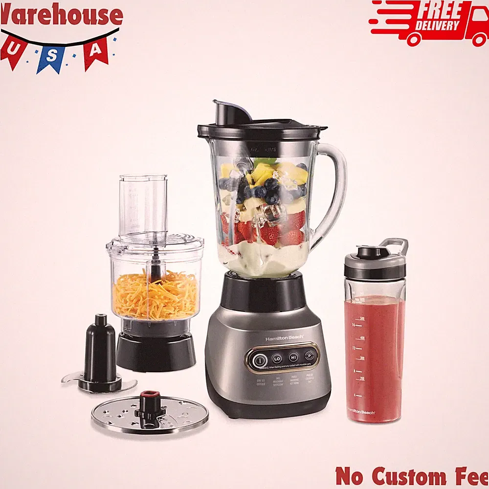 3-in-1 Kitchen System Smoothie Blender Food Processor with Glass and Travel Jars