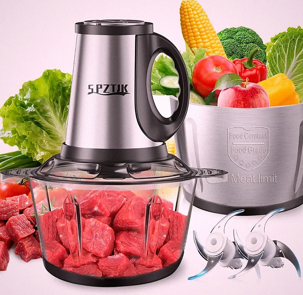 3-Speed Electric Food Processor: Meat Grinder, Vegetable Chopper & Baby Food Mak