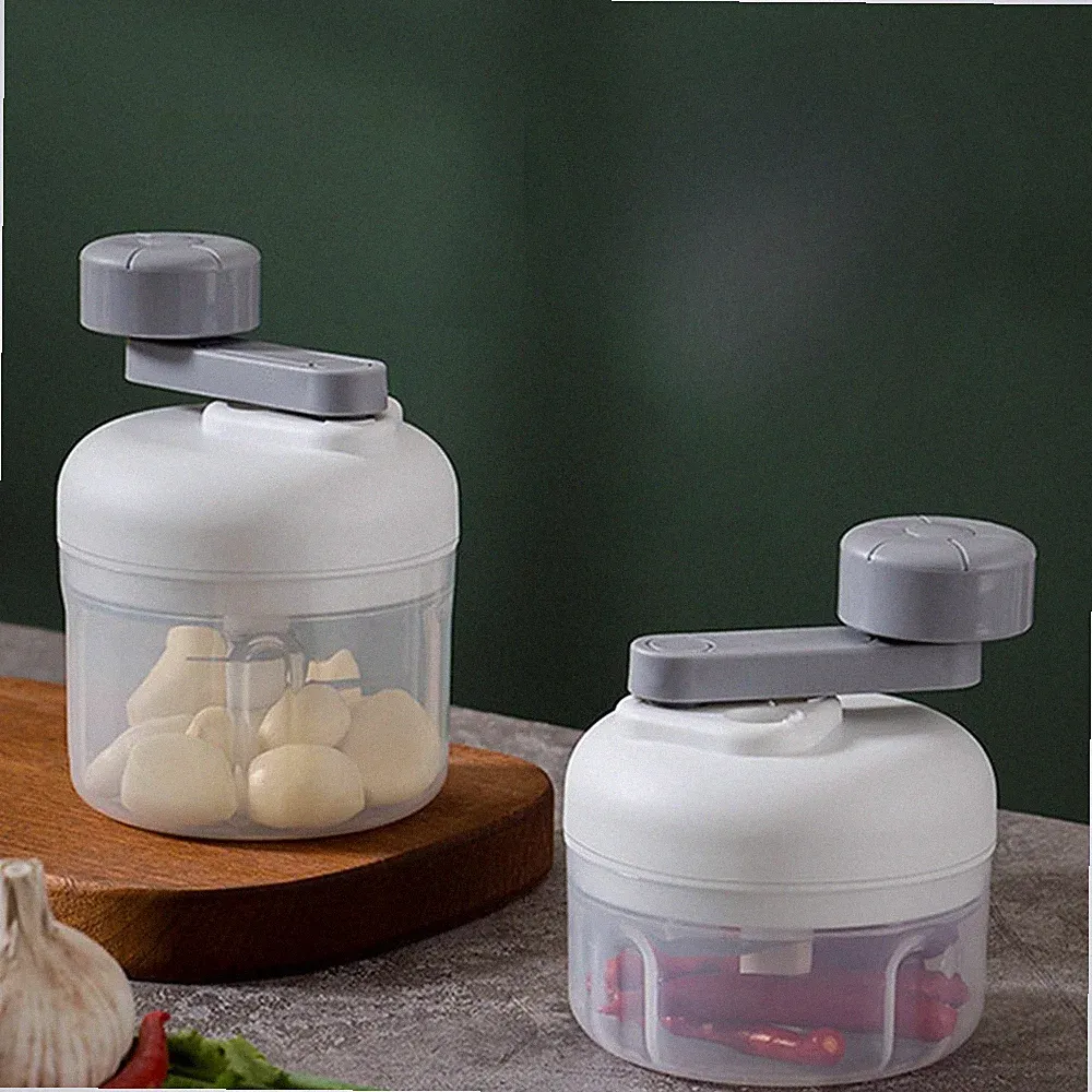 3-Speed Manual Food Chopper-Hand Crank Vegetable Chopper & Garlic Mince