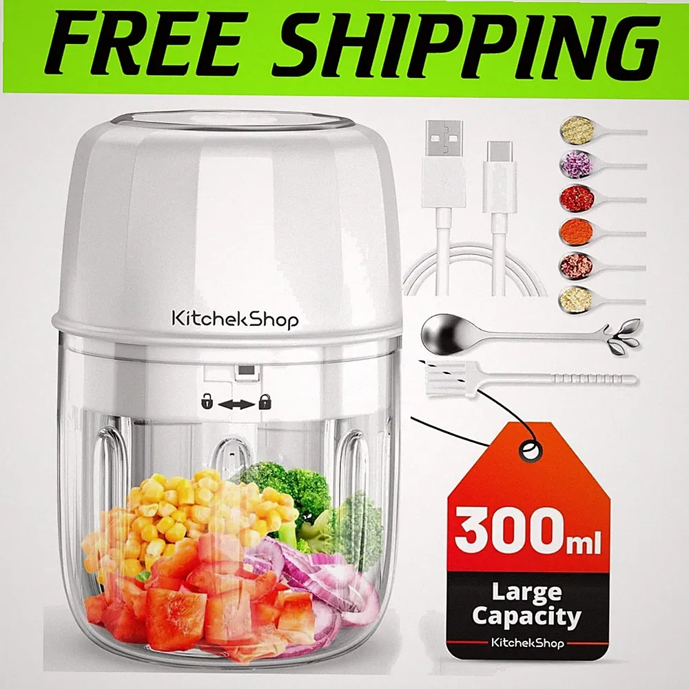 300ML Cordless Mini Food Processor - Electric Garlic Chopper$
