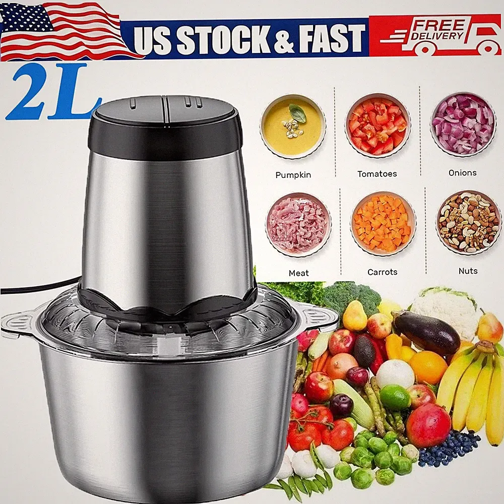 300W Electric Food Chopper Electric Stainless Steel Processor Meat Grinder Mixer