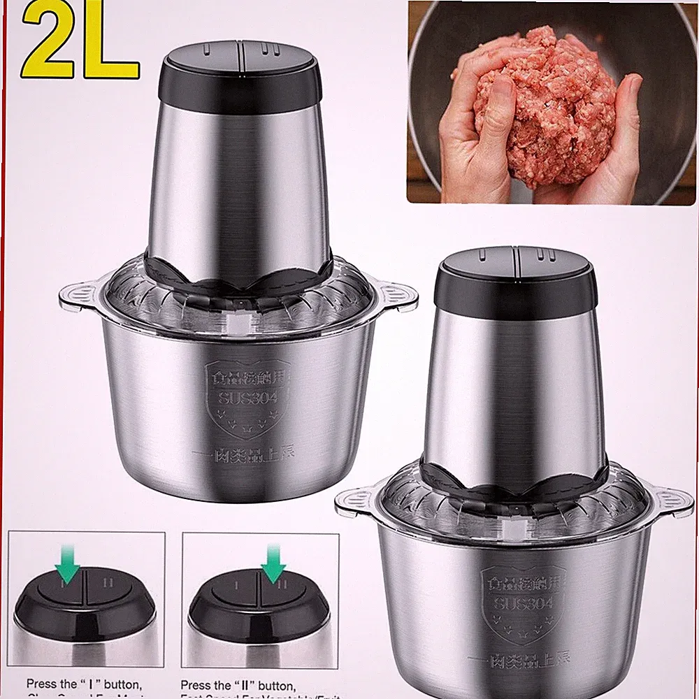300W Electric Meat Chopper Food Processor Chopper Meat Grinder 2-Speed Kitchen