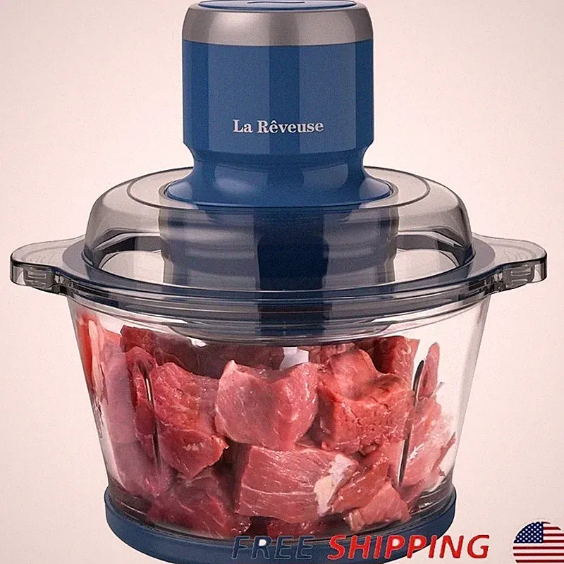 300W Food Processor 7-Cup Glass Bowl Chopper Blender Whisking Disc Kitchen Tool
