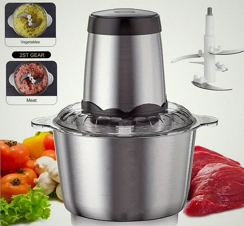 300w Food Processor For Home And Kitchen Use Meat Grander 4 Bi Level Blader