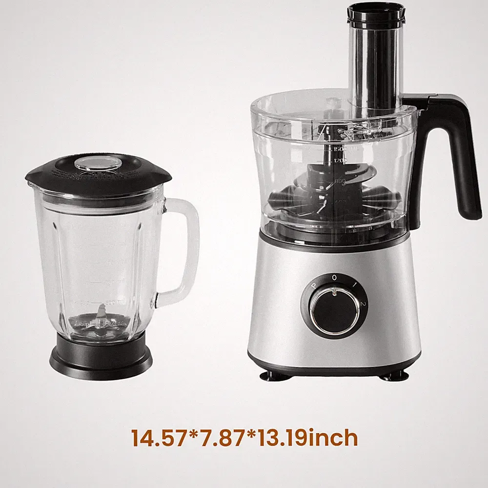 300W Food Processor With Blender & Dough Tool, 2 Speeds, Sharp Blades, Safety Lo