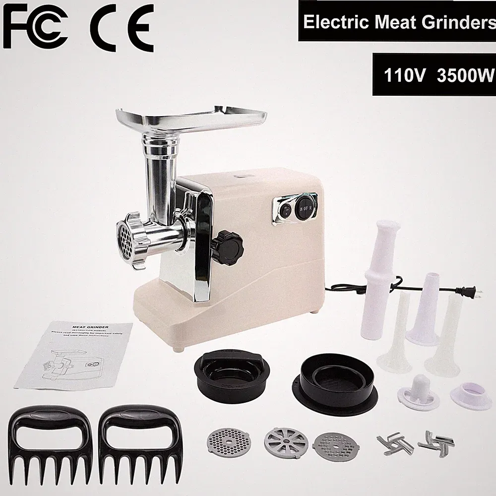 3500W Electric Meat Grinder Heavy Duty Commercial Sausage Maker Mincer Stuffer