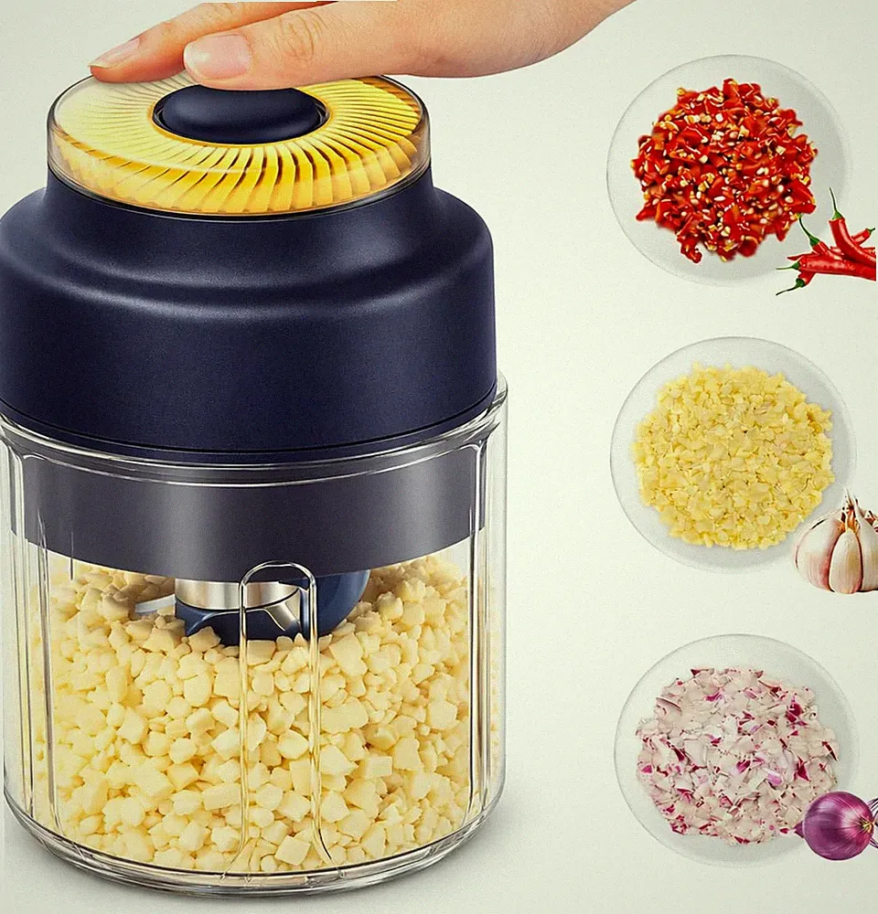 350Ml Electric Mini Garlic Chopper Set, 2026 New Small Garlic Chopper Mincer, Fo