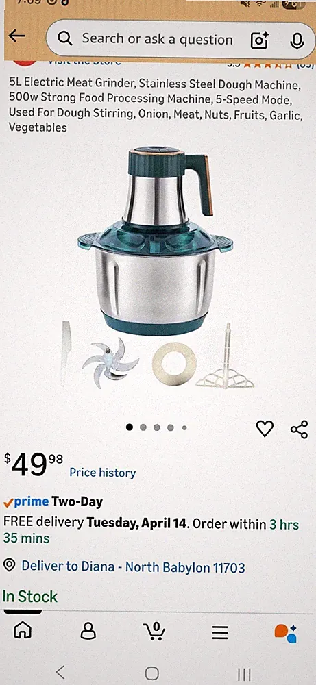 3L Food Processors 300W Mini Electric Food Chopper Meat Grinder 2-Speed&4 Blades