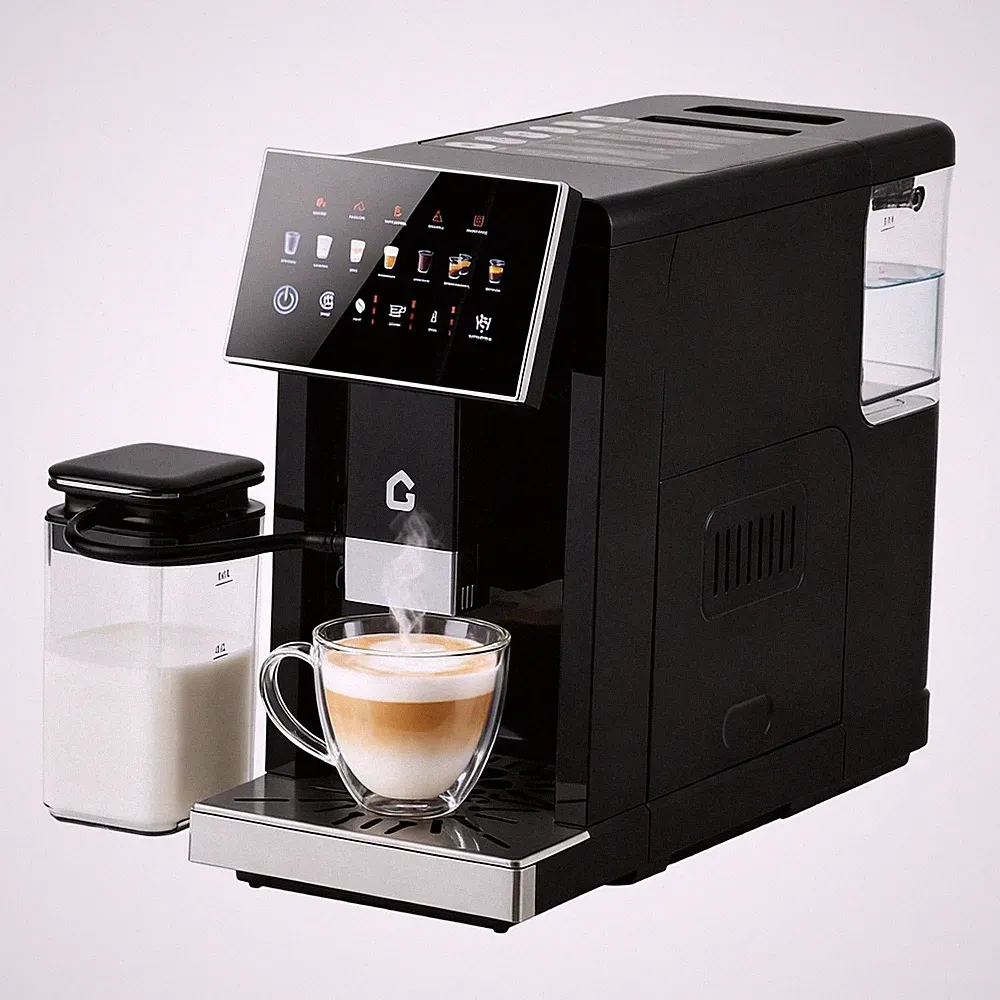 3rd-Gen Espresso Coffee Maker with Milk Frother - Removable Brewer & Grinder