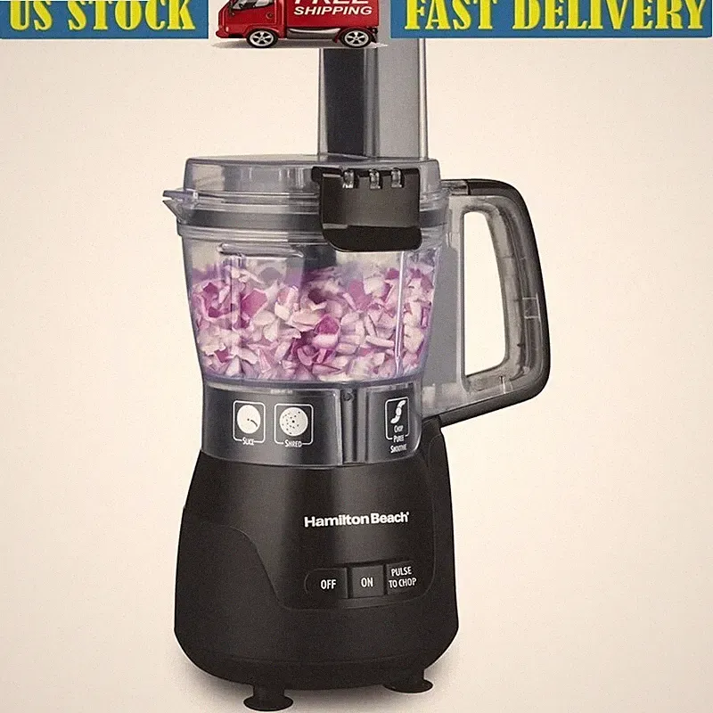 4 Cup Food Processor Mini Chopper Slicer Shredder Smoothie Maker Electric New