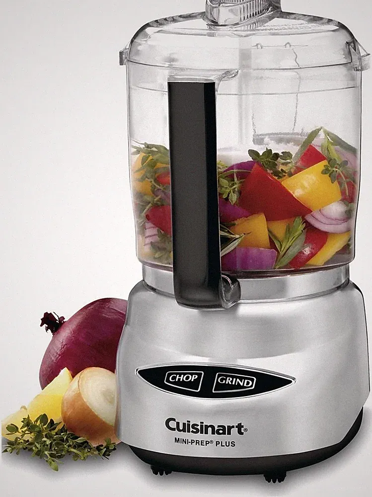 4-Cup Mini Food Processor Brushed Stainless Steel Compact Chopper