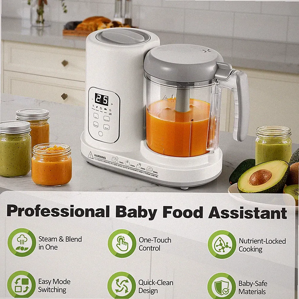 4 in 1 Baby Food Maker Pro Steamer Blender with Self-Clean for Healthy Baby