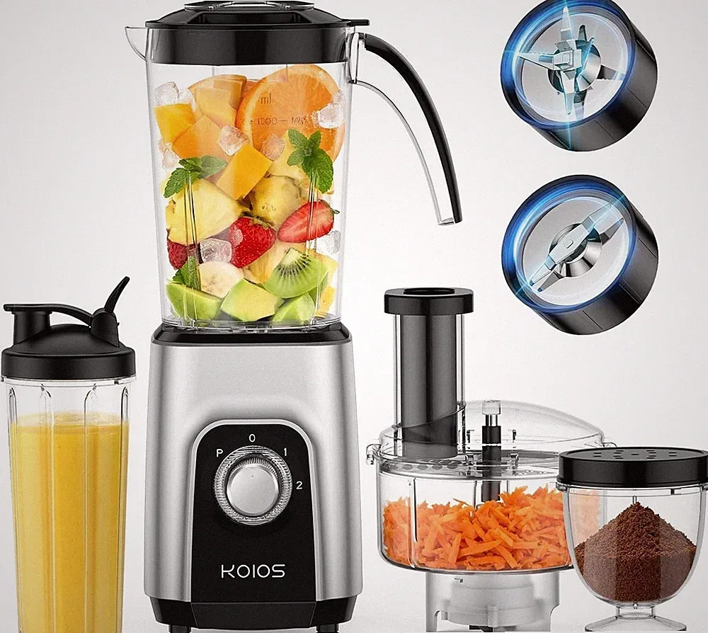 4-in-1 Blender/Food Processor Combo Max 1000W, Dishwasher Safe 34oz Pitcher