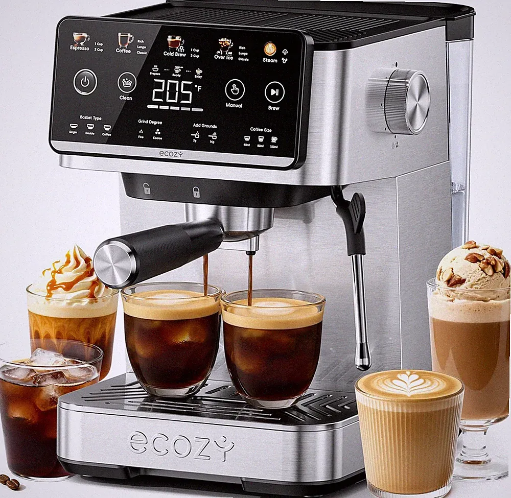 4-In-1 Espresso Machine and Coffee Maker Combo with Milk Frother, Cold Brew & ov