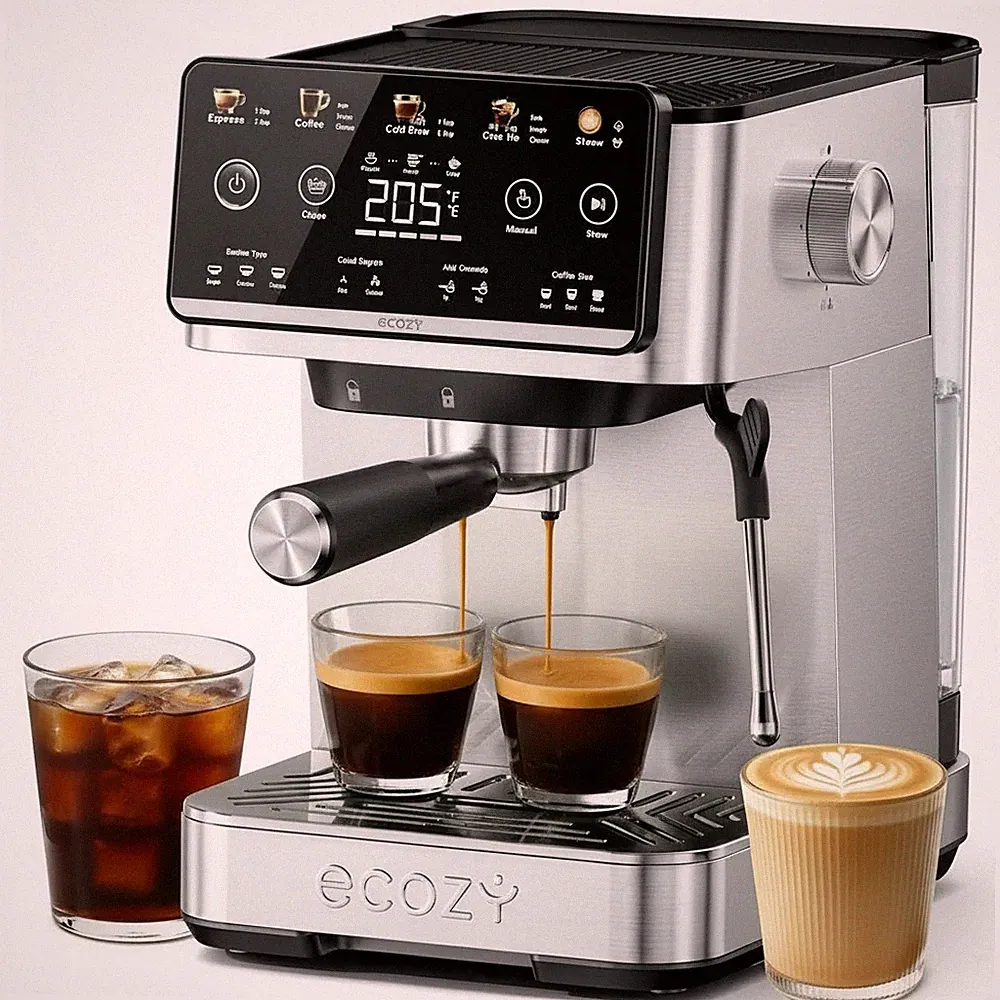 cold brew cold foam espresso coffee maker with grinder built in