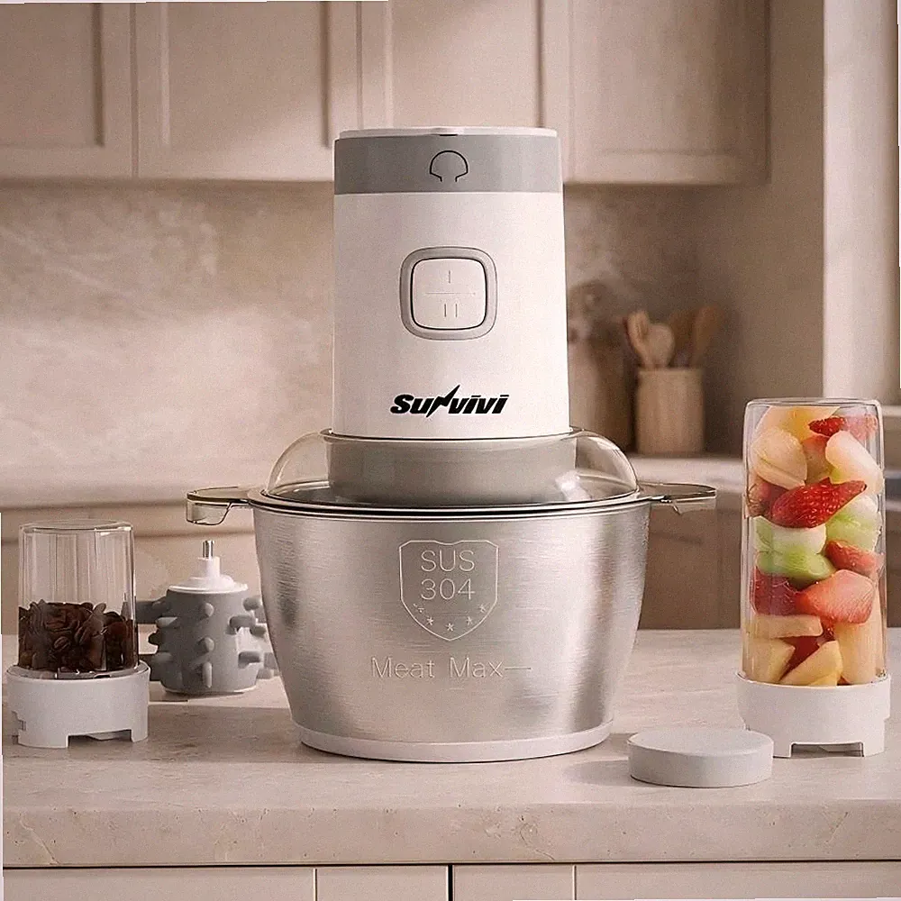 4-IN-1 Food Processor: Chopper for Meat Grinder, Vegetable Chopper, Juicer, G...