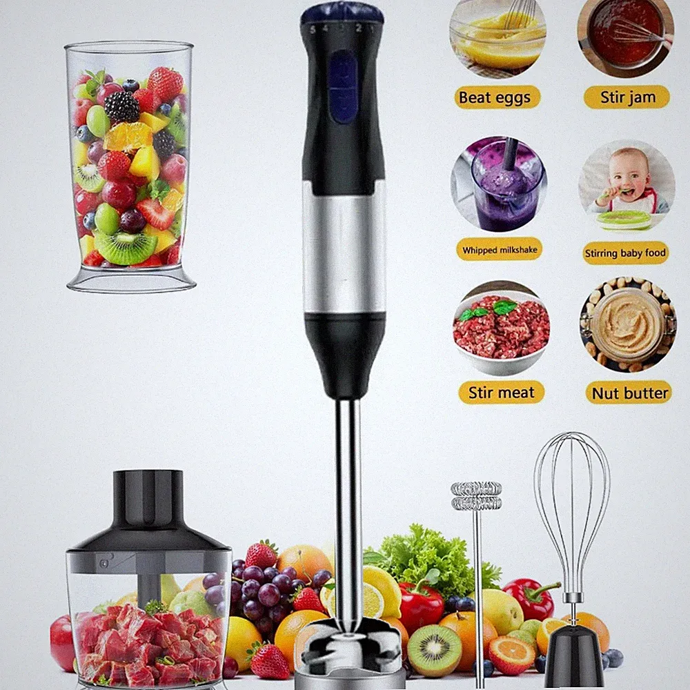 4-in-1 Hand Immersion Blender 1000W Entire Stainless Steel Blender Baby food US