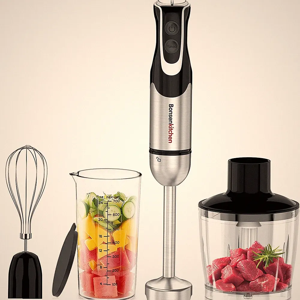 4-in-1 Immersion Blender Handheld with Food Processor, 12 Speeds Hand Blender...